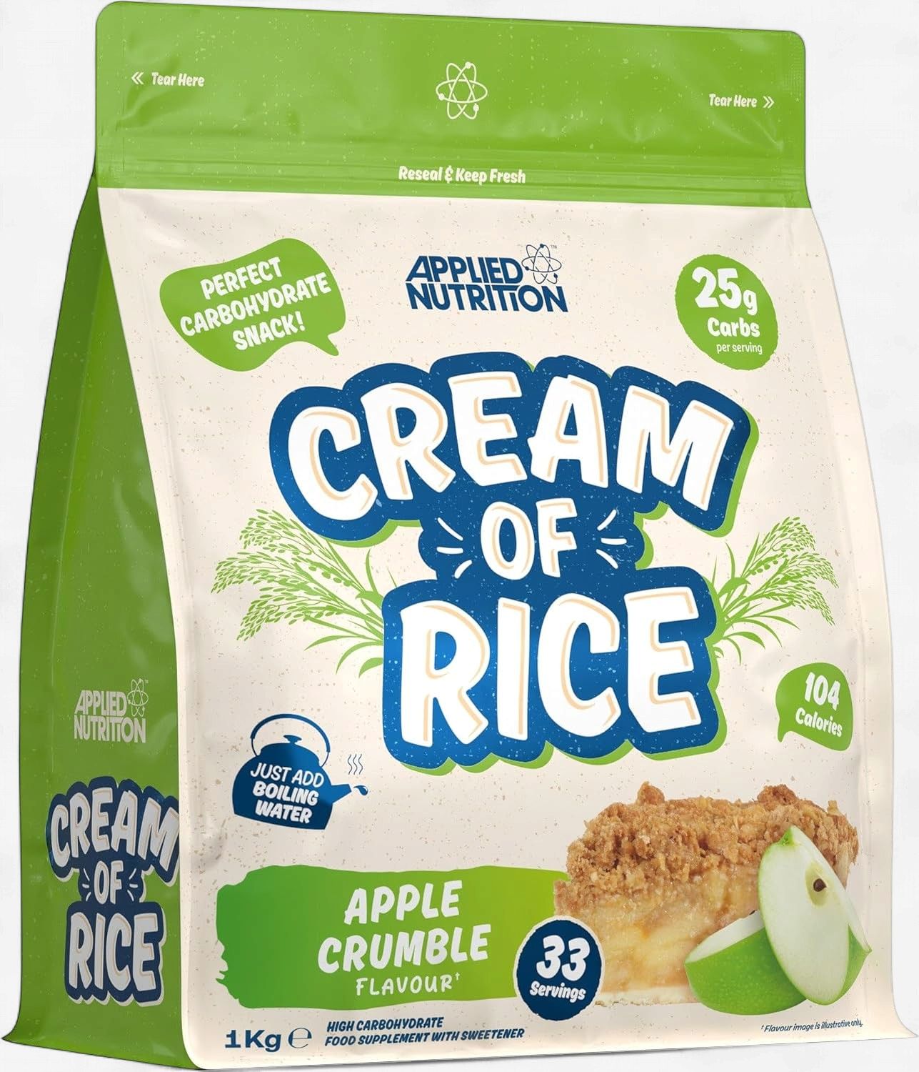 APPLIED NUTRITION - CREAM OF RICE - 33 PORTIONS, Fragrance: CROUSTADE AUX POMMES