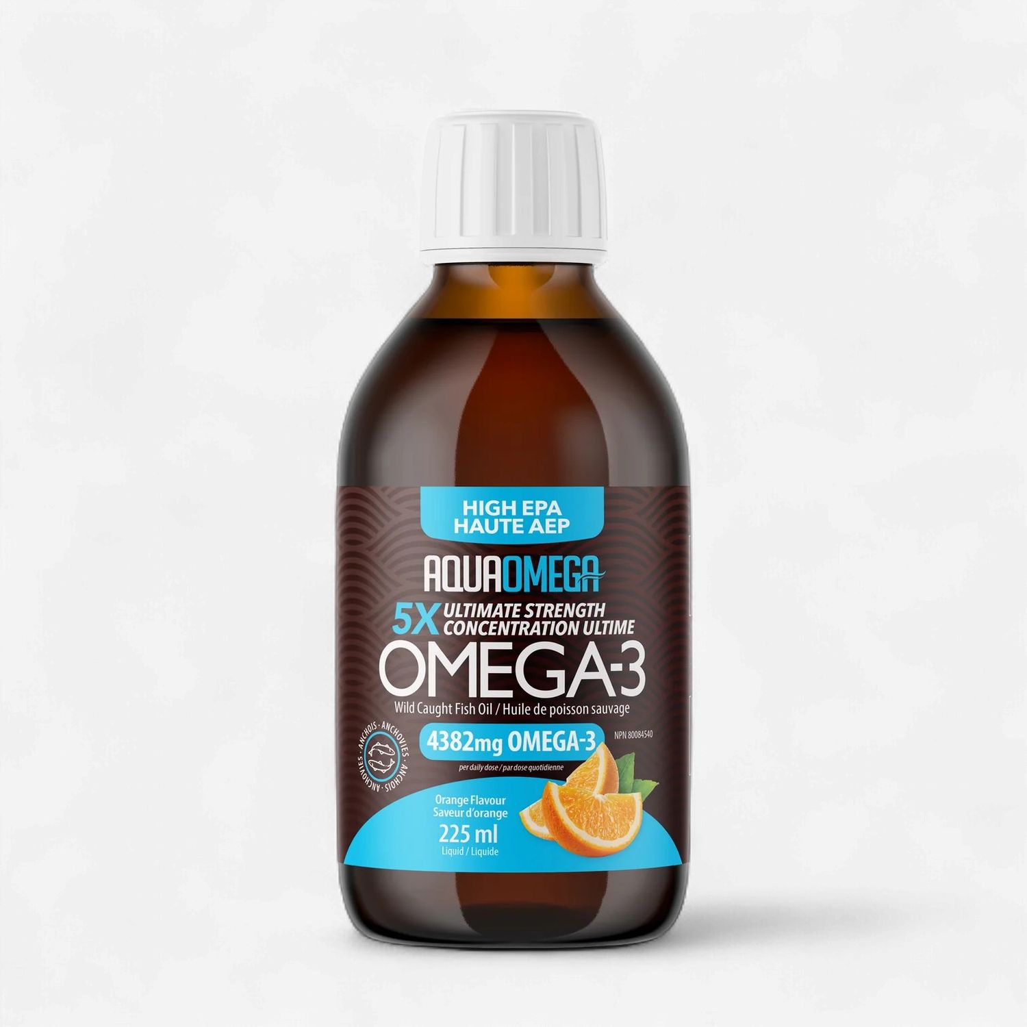 AQUAOMEGA - 5X CONCENTRATION ULTIME EN EPA - 225ML, Fragrance: ORANGE