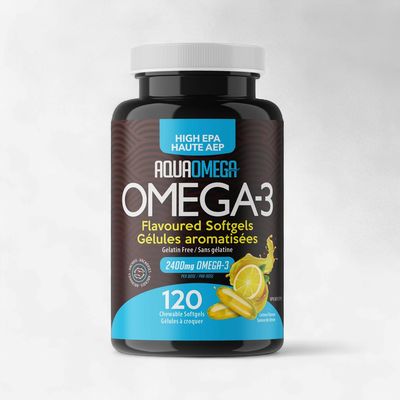 AQUAOMEGA – OMÉGA-3 RICHE EN EPA – 120 GÉLULES AROMATISÉES