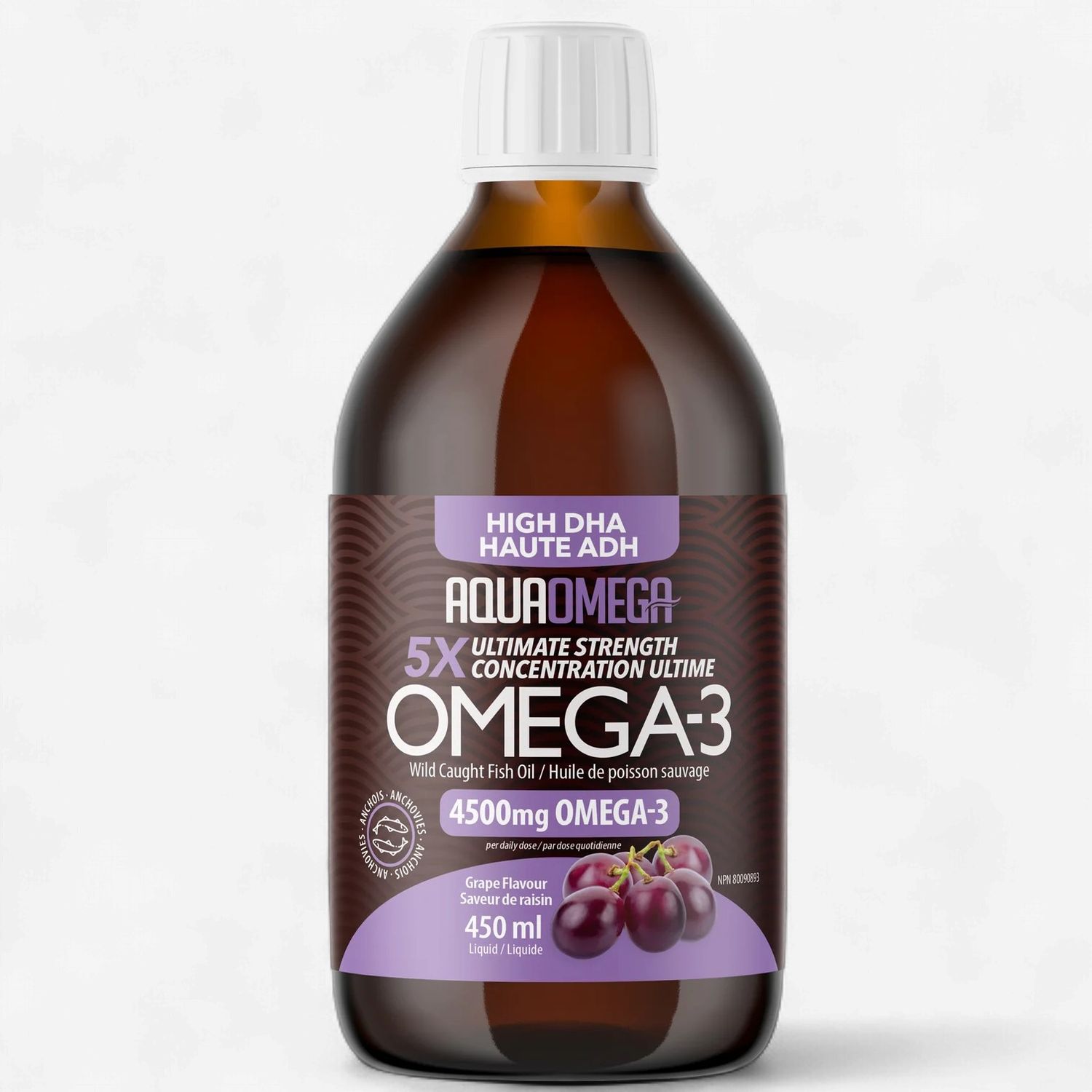 AQUAOMEGA - 5X CONCENTRATION ULTIME EN DHA - 450ML, Fragrance: RAISIN