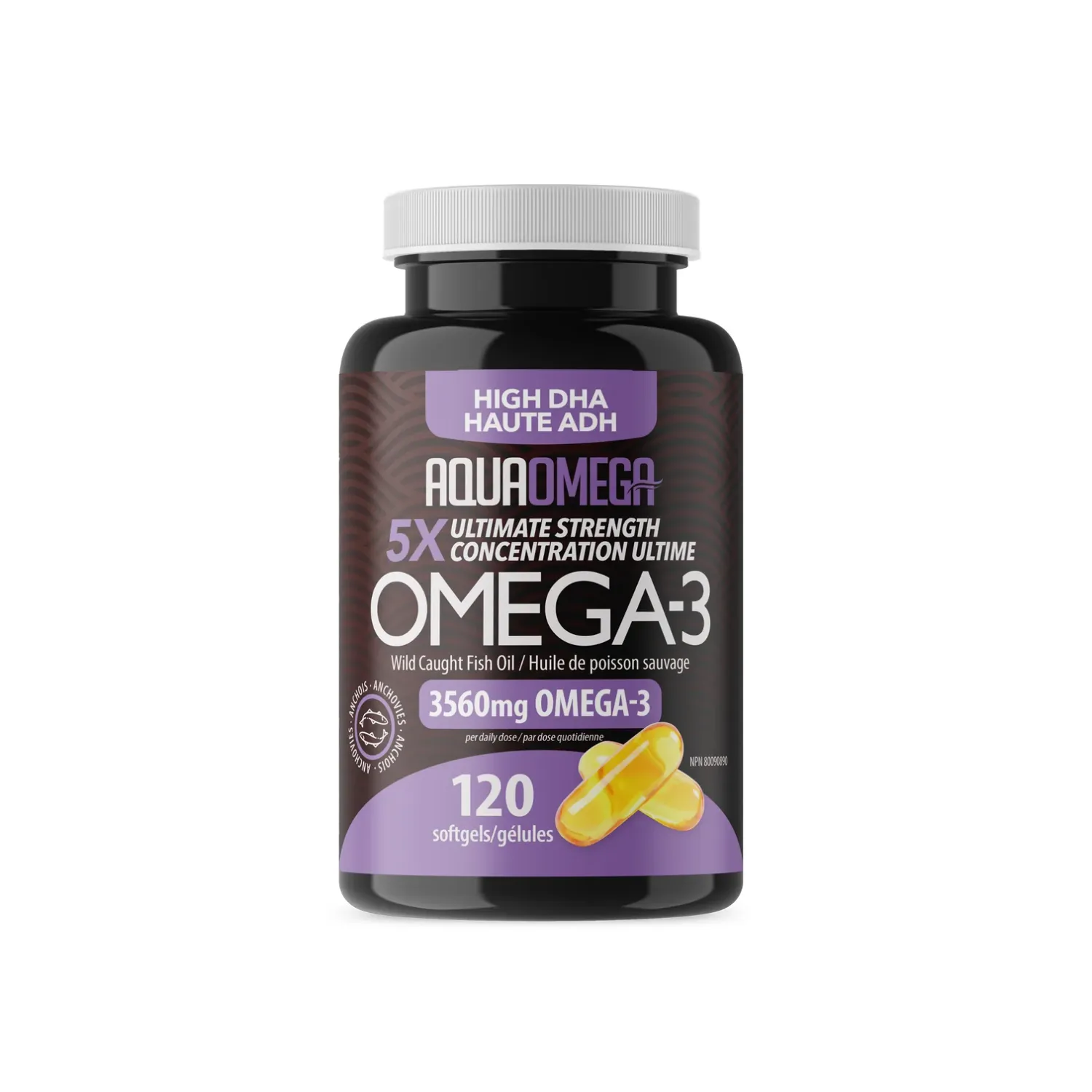 AQUAOMEGA - 5X CONCENTRATION ULTIME EN DHA, Fragrance: 120 CAPSULES