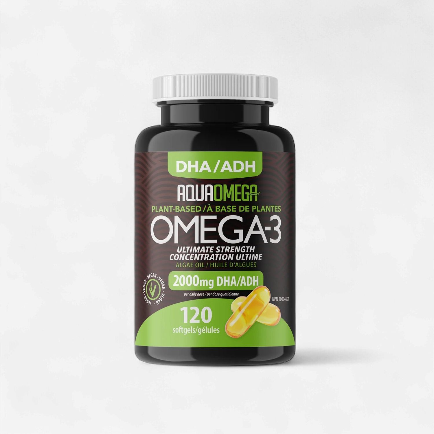 AQUAOMEGA - OMÉGA 3 À BASE DE PLANTE, Fragrance: 120 CAPSULES