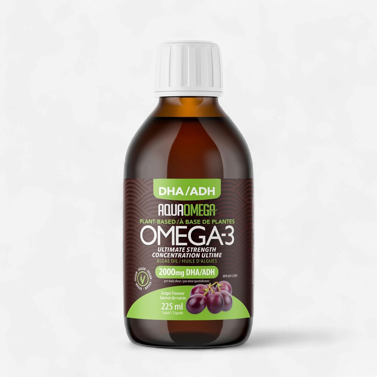 AQUAOMEGA - OMÉGA 3 À BASE DE PLANTE - 225ML, Fragrance: RAISIN