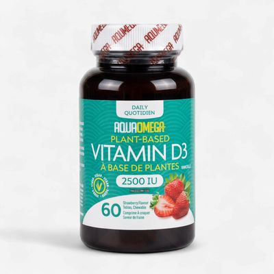 AQUAOMEGA – VITAMINE D3 À BASE DE PLANTES – 60 TABLETTES