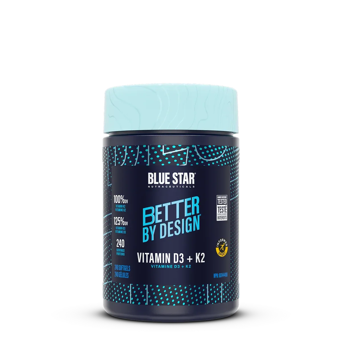 BLUE STAR - D3 + K2 - 240 CAPSULES