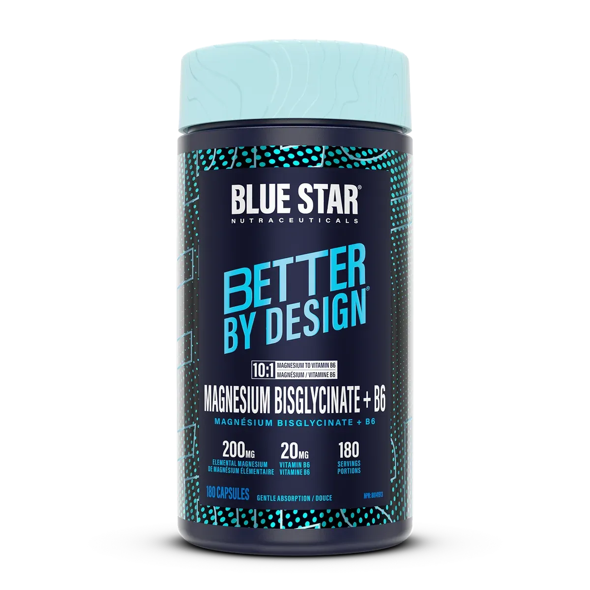 BLUE STAR - MAGNESIUM BISGLYCINATE + B6 - 180 CAPSULES