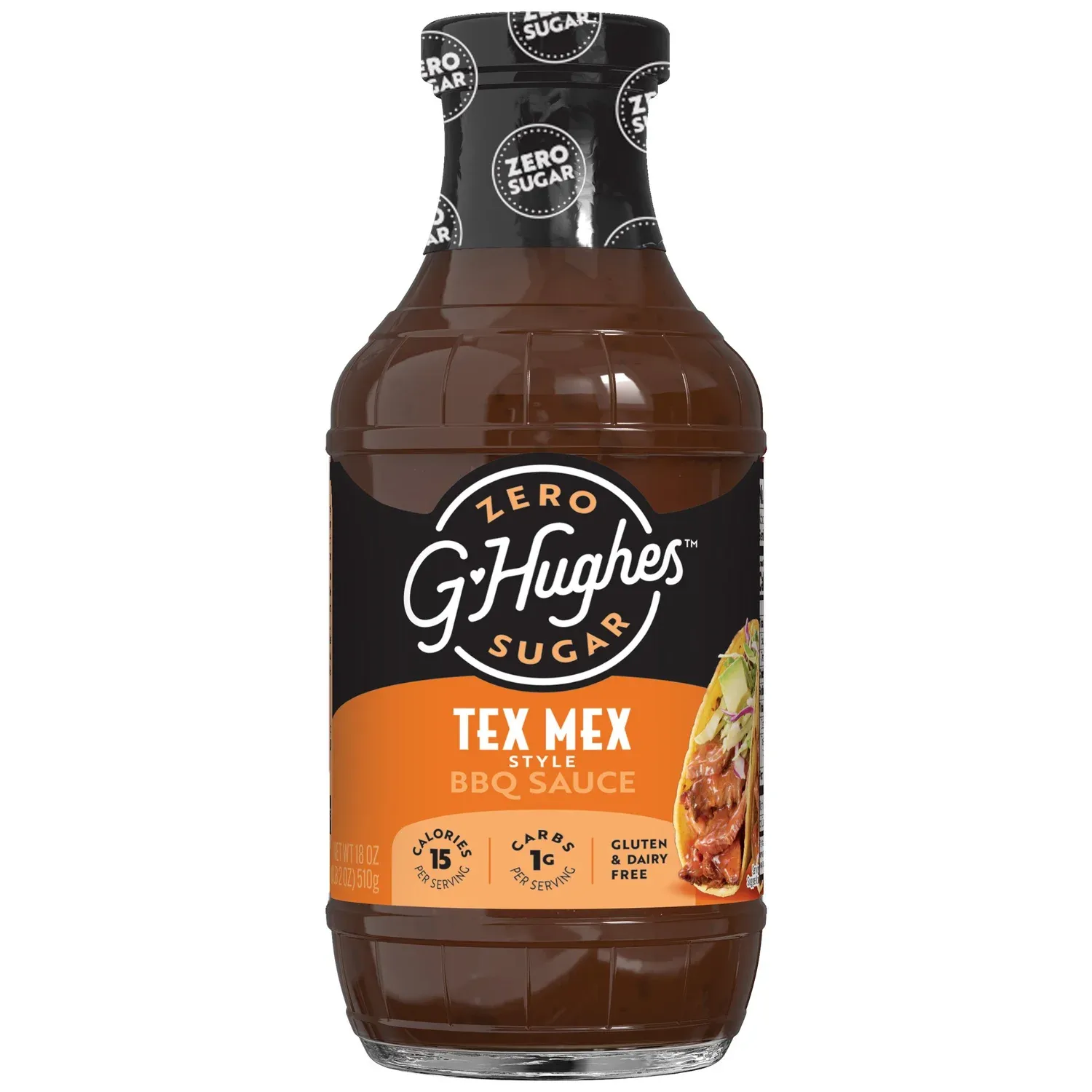 G HUGHES – SAUCE BBQ SANS SUCRE - 510ML, Fragrance: TEX MEX