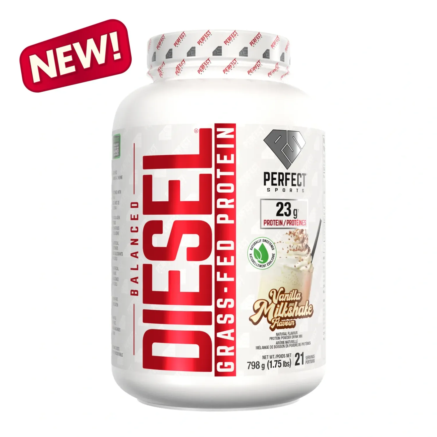 PERFECT SPORTS - BALANCED GRASS-FED WHEY - 1,6LBS, Fragrance: VANILLE