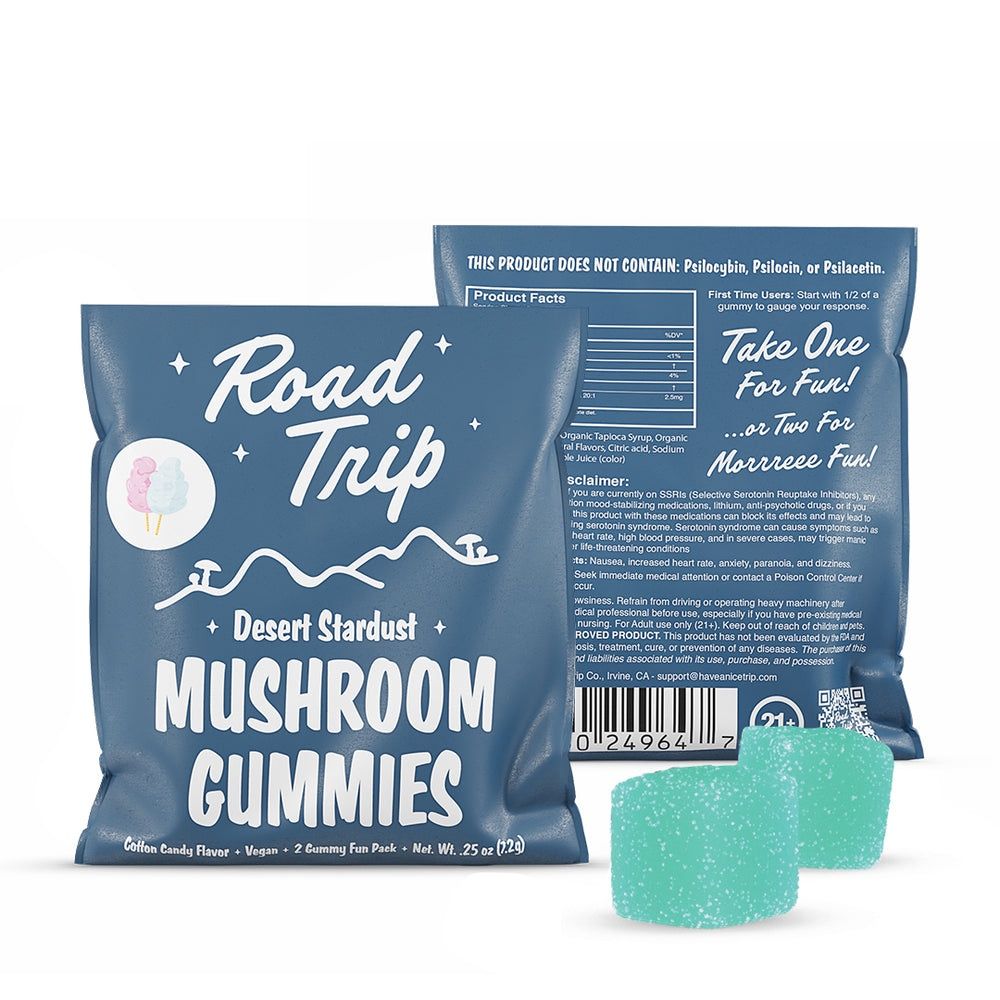 Road Trip Mushroom Gummies, Flavor: cotton candy, Size: 2 Pc