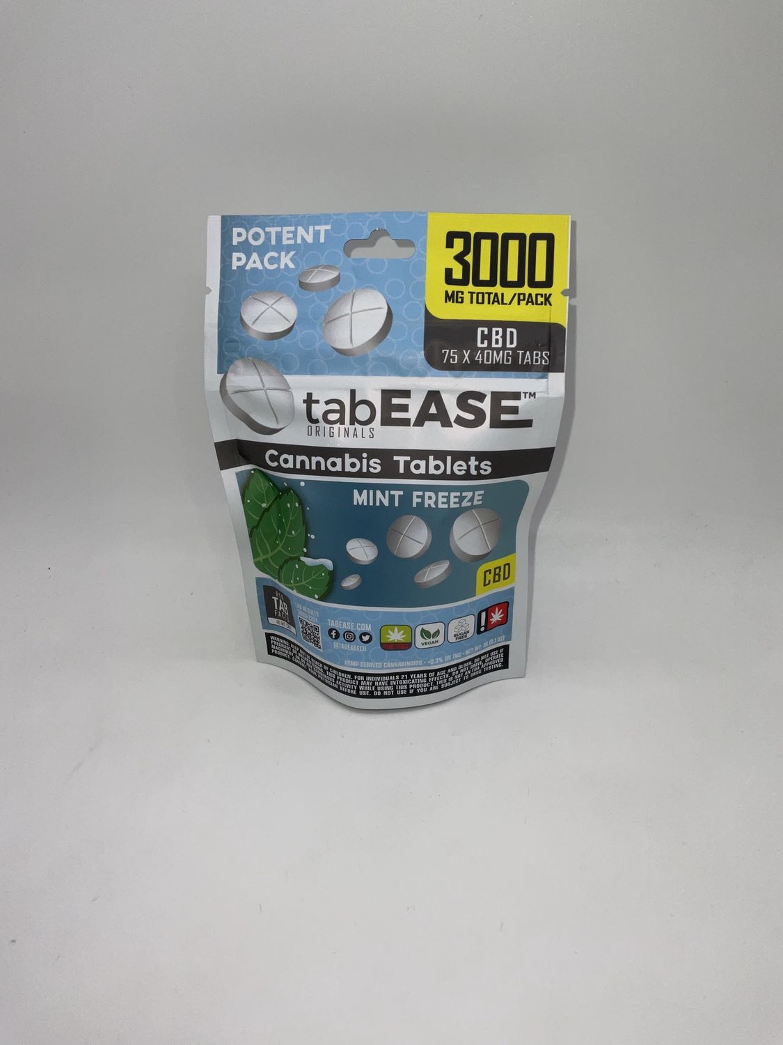 TabEASE 20s - Potent Packs - 75 Tabs, Flavor: Mint Freeze - CBD