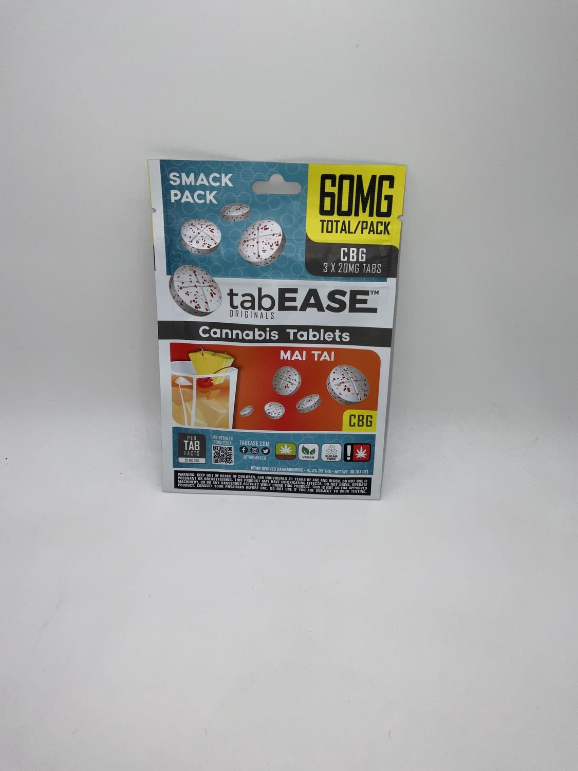 TabEASE 20s - Smack Packs - 3 Tabs, Flavor: Mai Tai - CBG