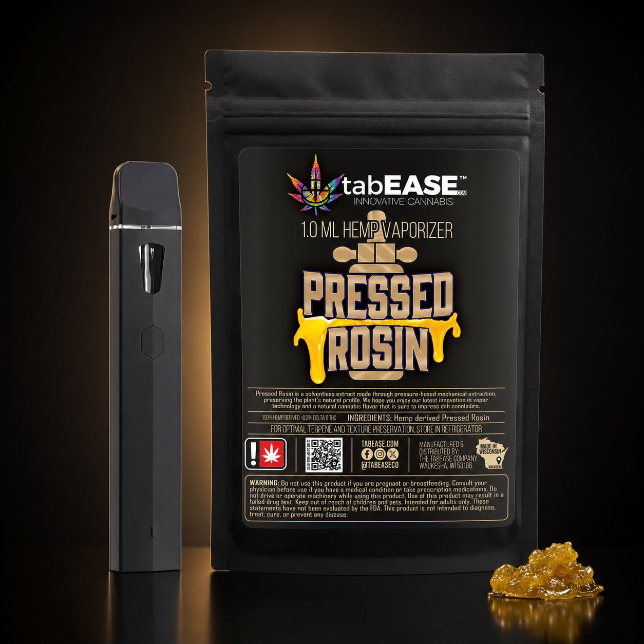 1G Pressed Rosin - Disposable THCA Vape, Strain: Triangle GMO - Sativa Hybrid