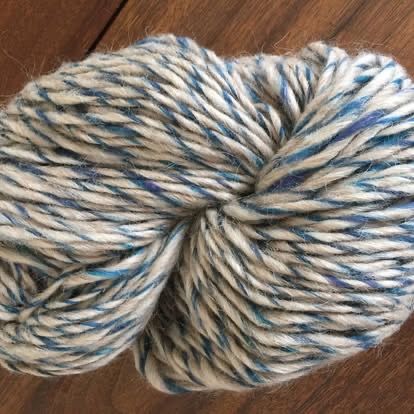 Icelandic Light Lopi.  Nothern Lights Series--Nordic Blue on Cream