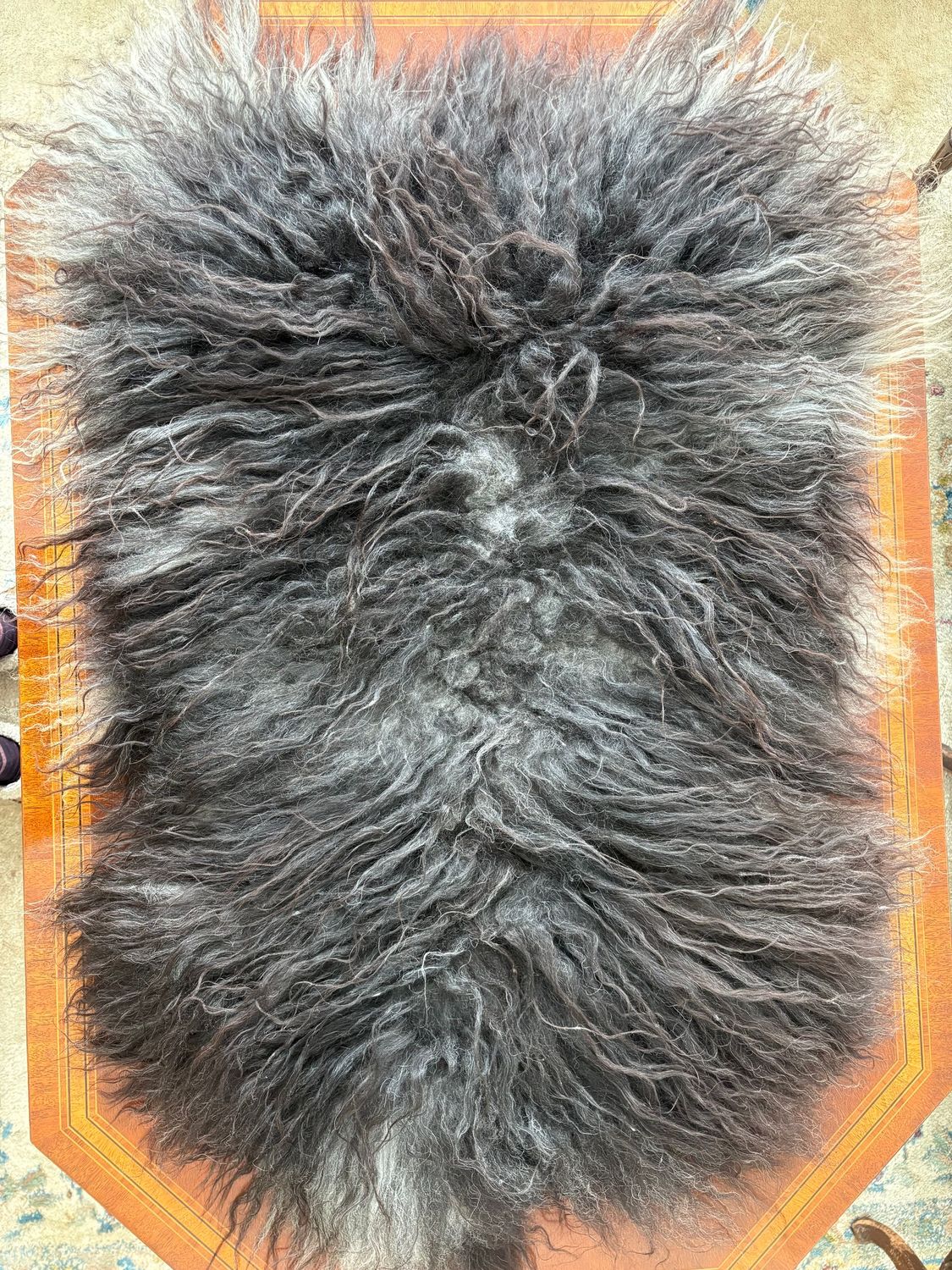 Dark grey pelt Icelandic lamb pelt