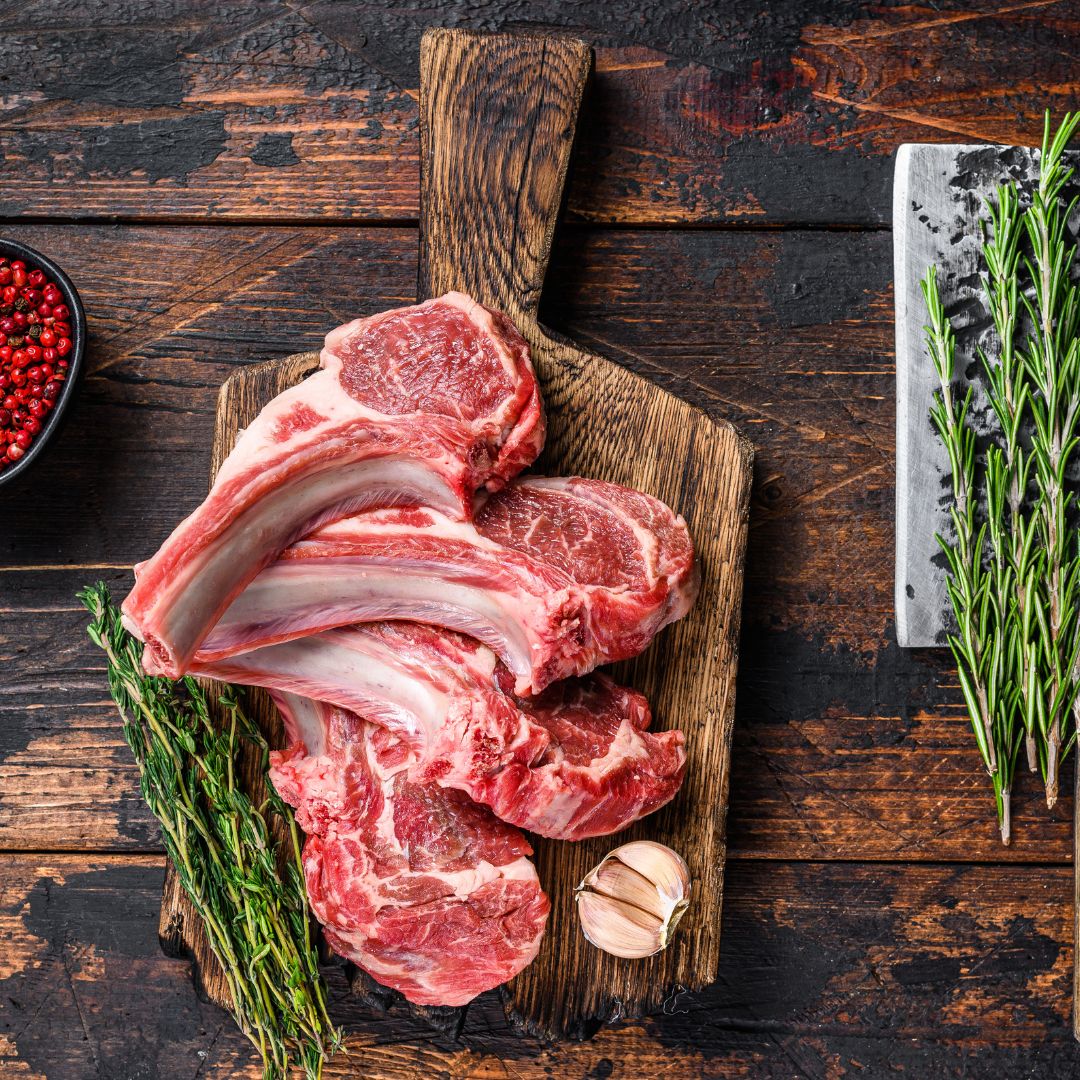 Certified organic grass fed Icelandic lamb rib chop