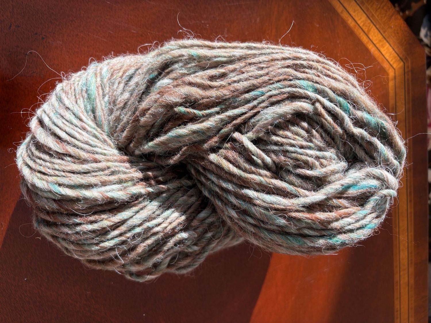 Icelandic Light Lopi.  Nothern Lights Series--Verdigris on Chestnut