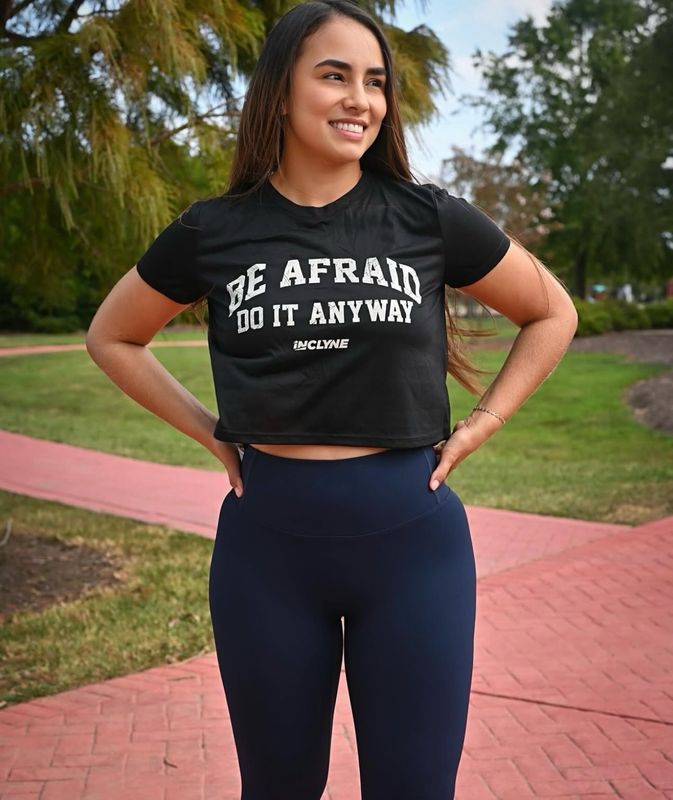 “BE AFRAID, DO IT ANYWAY” FLOWY CROP TOP