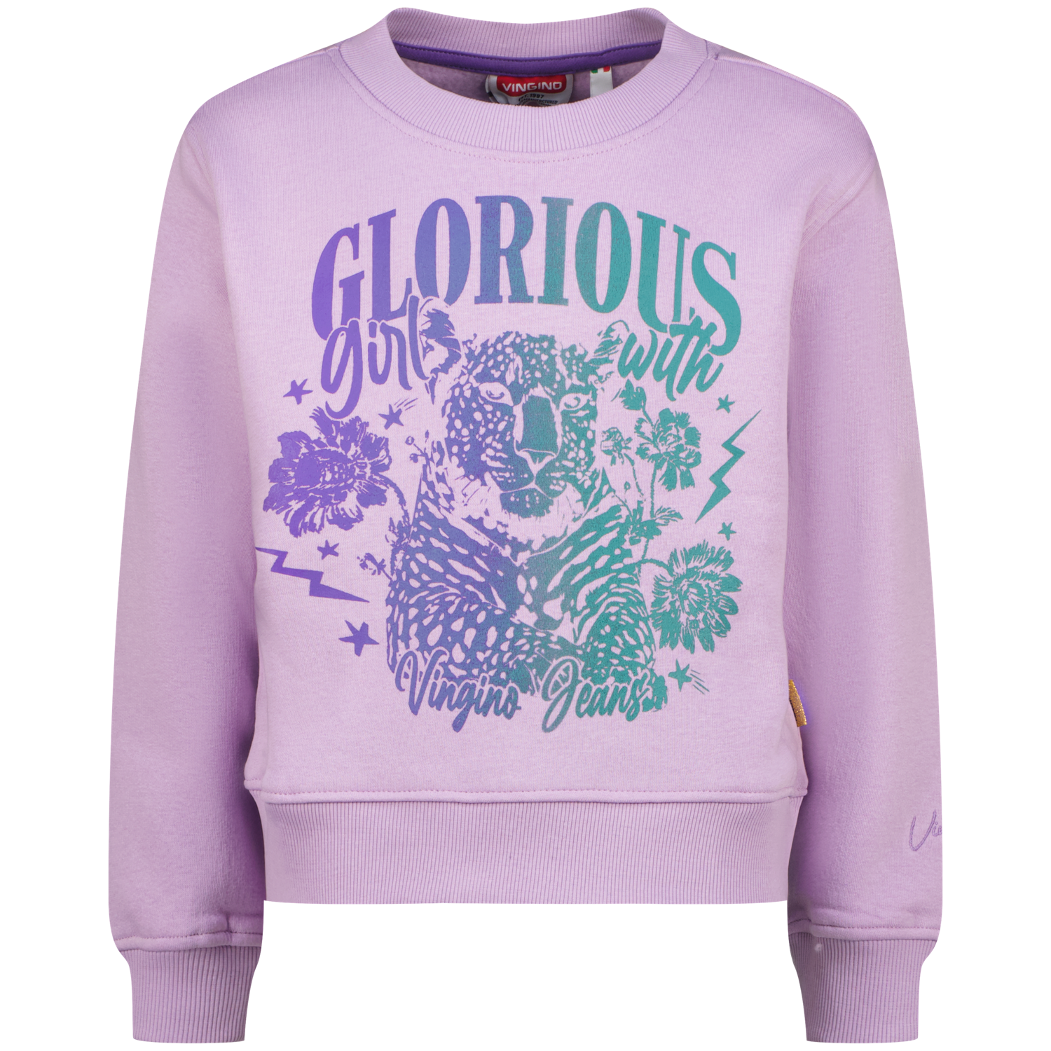 Vingino Sweater Nanouk met printopdruk lila Paars