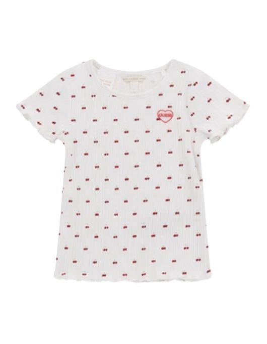 Guess  Meisjes T-Shirt In Wit met kersen