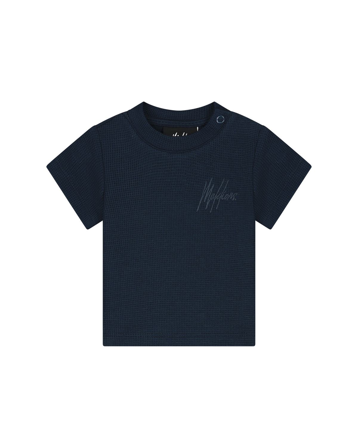Malelions Baby Waffle Signature T-Shirt navy