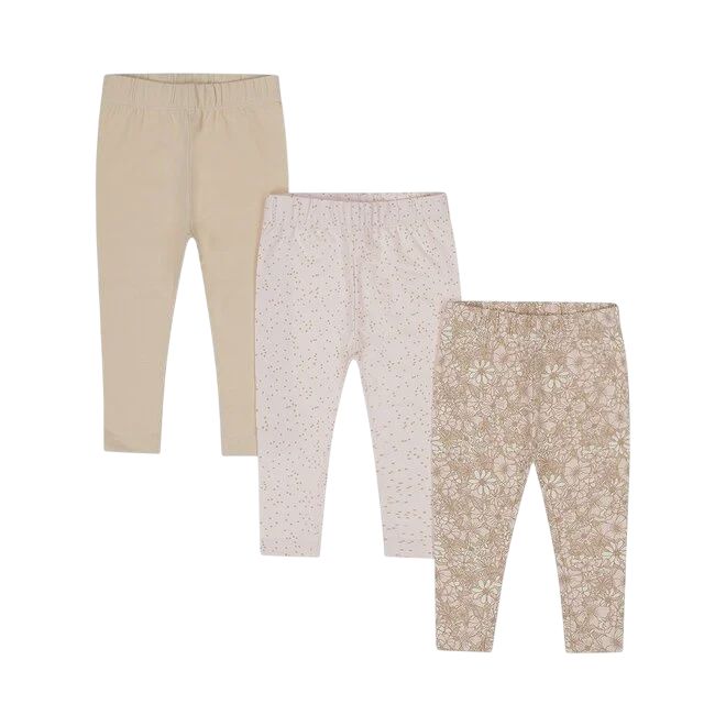 Dirkje meisjes set leggings beige lichtroze stip bloem
