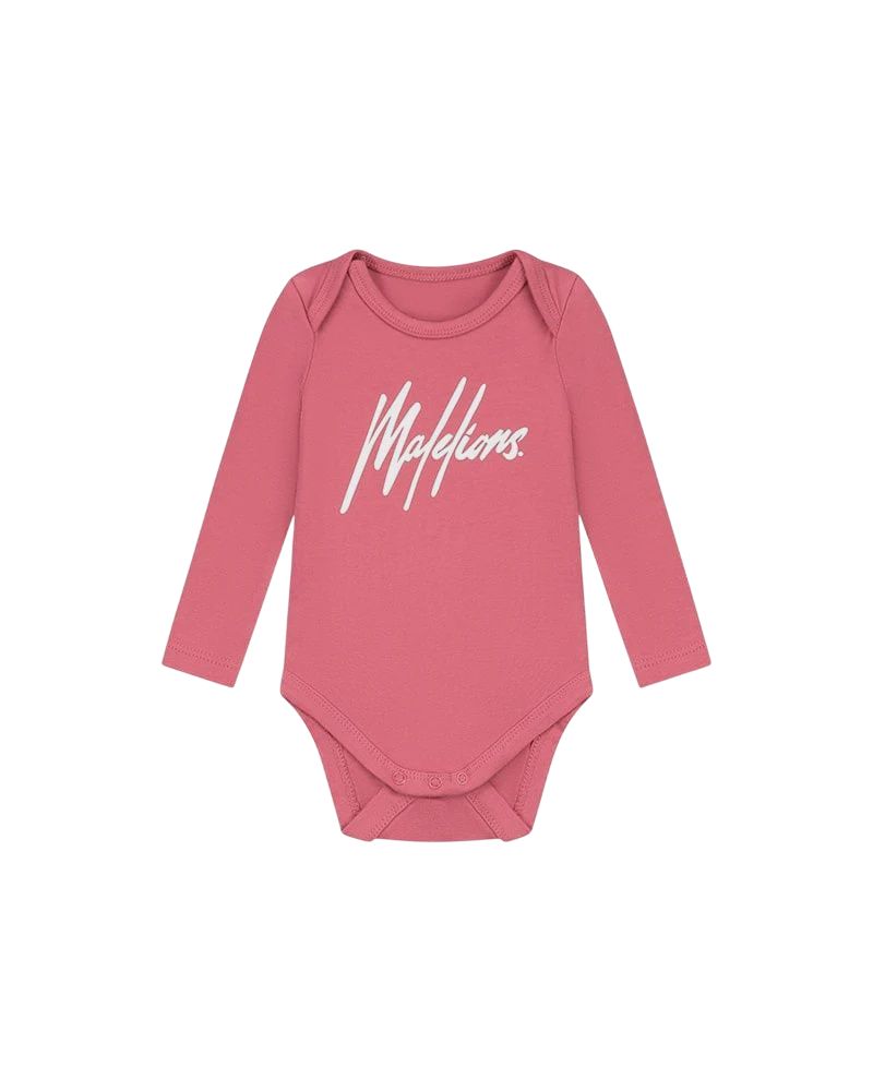 Malelions Baby Longsleeve Bodysuit | Dark Pink