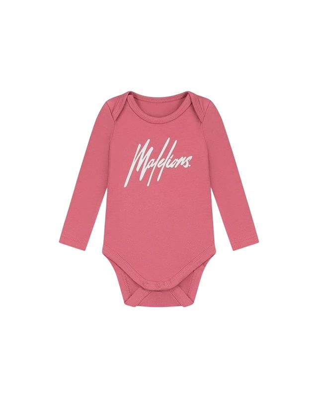 Malelions Baby Longsleeve Bodysuit | Dark Pink