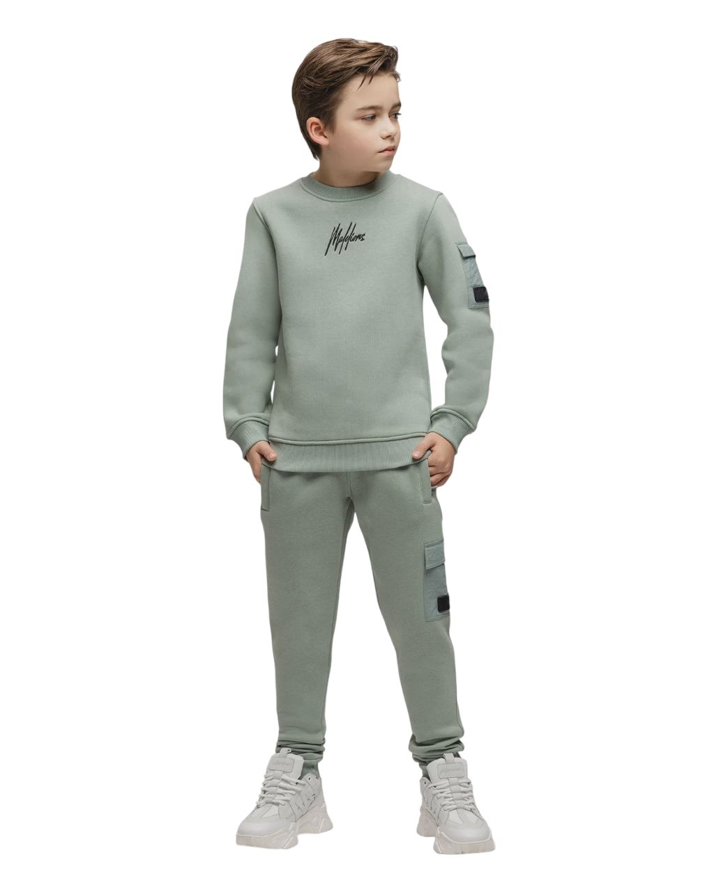 Malelions Junior Nylon Zak Joggingbroek | Agave Groen