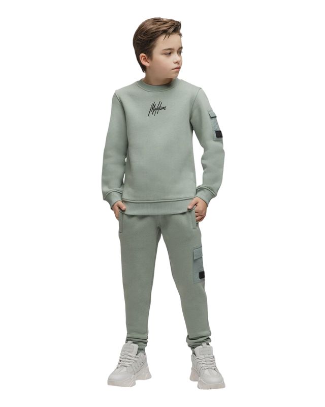 Malelions Junior Nylon Pocket Sweater Agave Green
