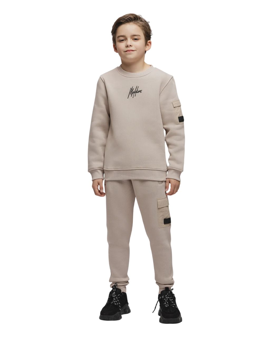 Malelions Junior Nylon Pocket Sweatpants Taupe