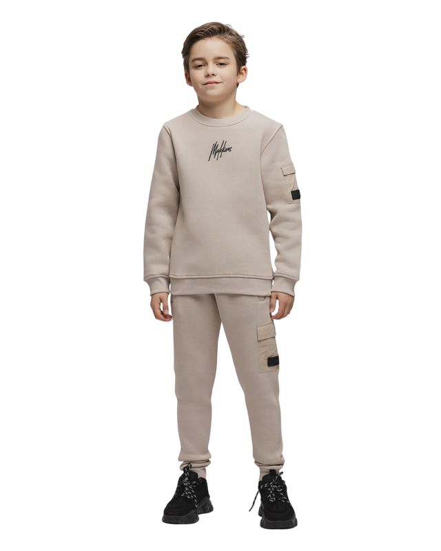 Malelions Junior Nylon Pocket Sweatpants Taupe