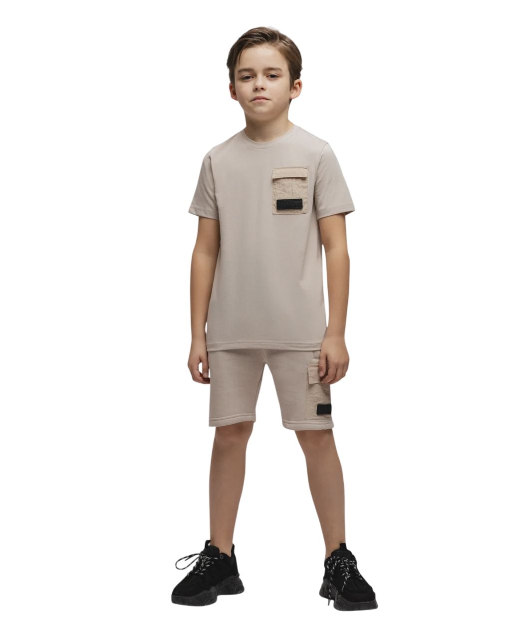 Malelions Junior Nylon Pocket Shorts  Taupe
