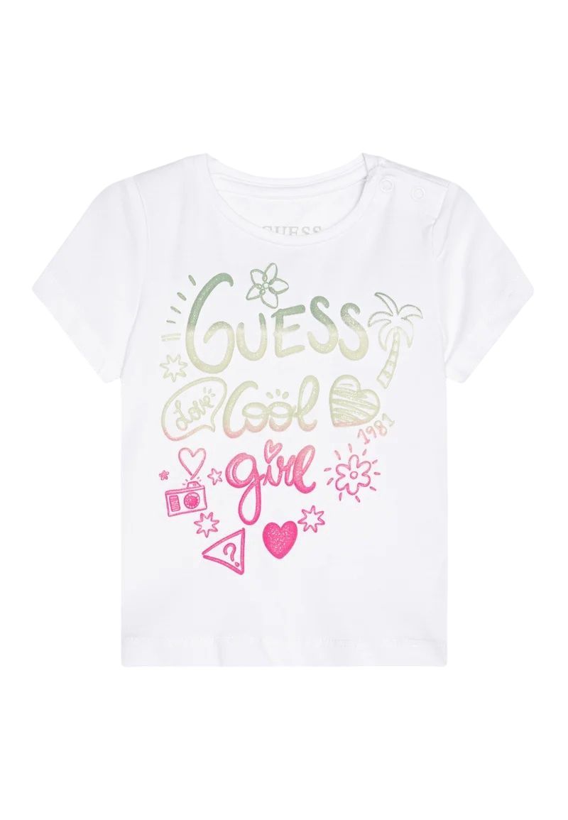 Guess t shirt print pure white