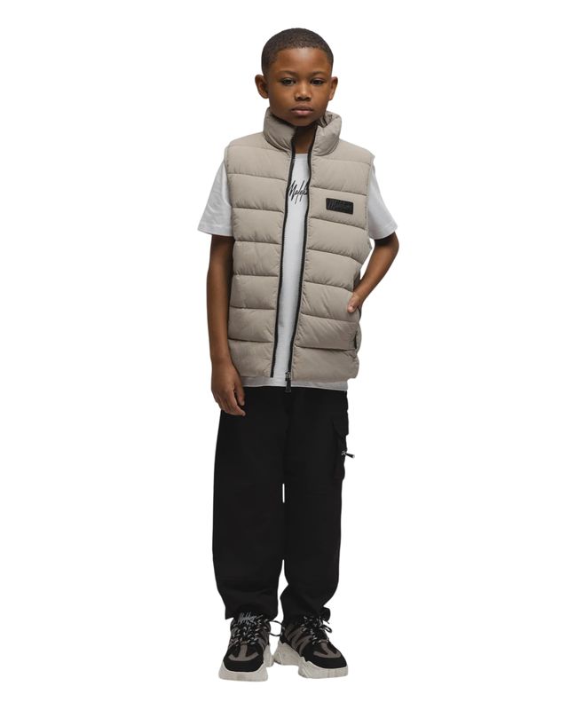 Malelions Junior Nylon Padded Vest  Taupe