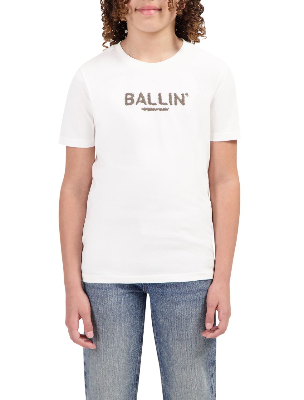 BALLIN Junior Chunky Stitch Logo T-shirt wit