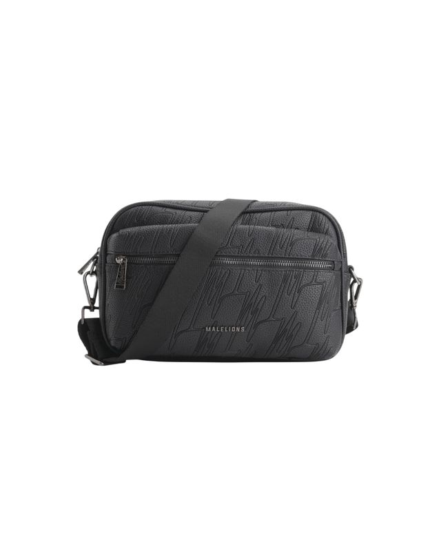 Malelions Monogram Messenger Bag  Black