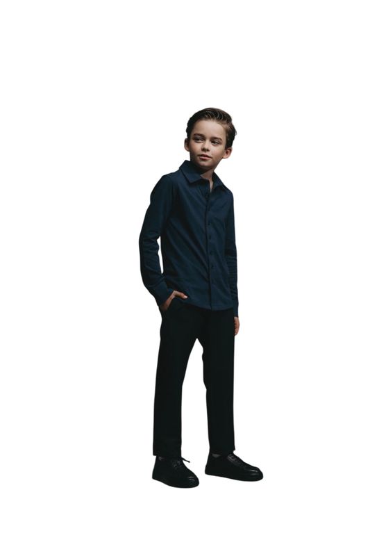 Malelions Junior Klassiek Shirt | Marine