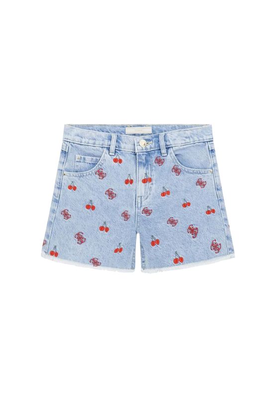 Guess rigid w embroider jeansshort - baby cherry