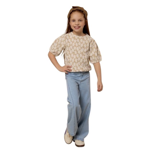 LOOXS Little Jaquard Top Offwhite Flowerfield