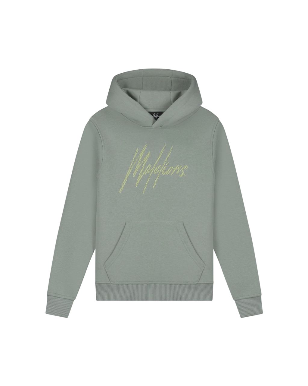 Malelions Junior gestreepte kenmerkende hoodie | Agave Groen