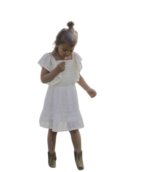 LOOXS Little Zomerjurk wit Broderie Anglaise