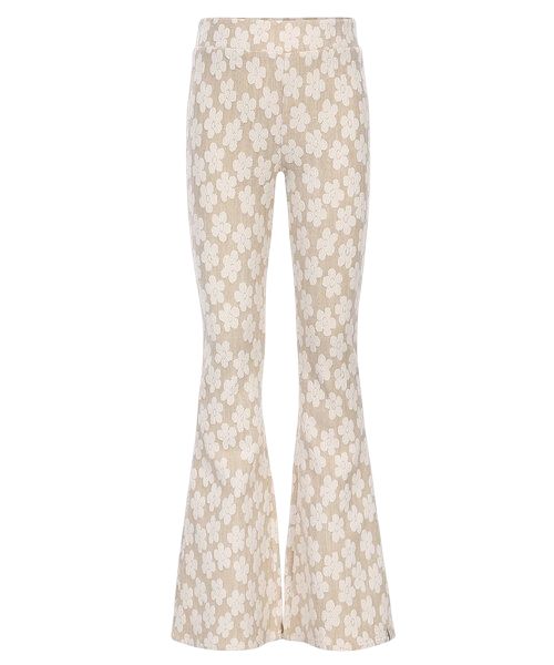 LOOXS Little Jaquard Flared pants Offwhite Flowerfield