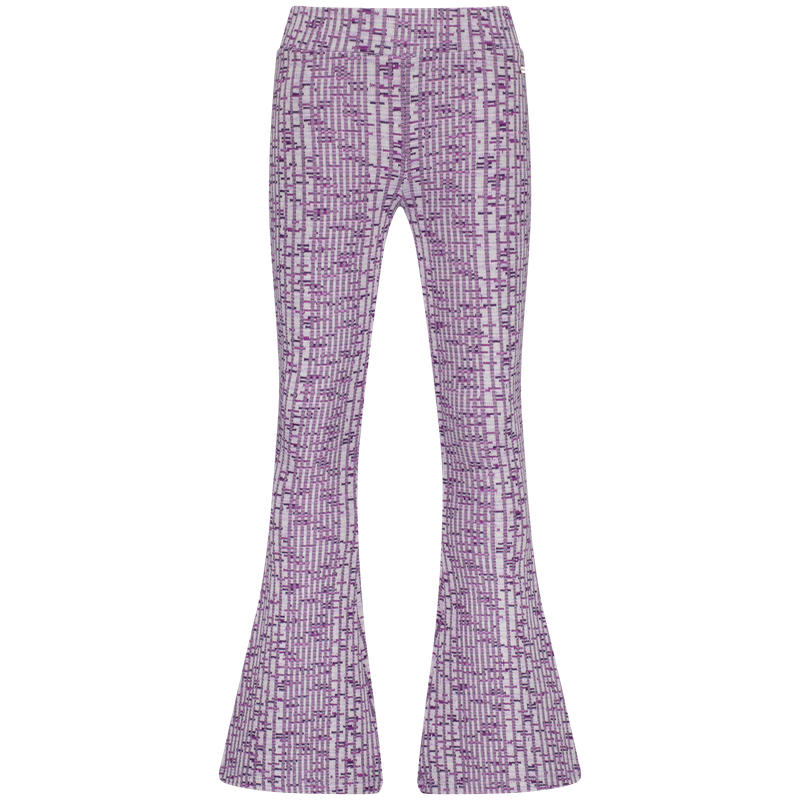 Vingino high waist flared broek Sindry met all over print lila