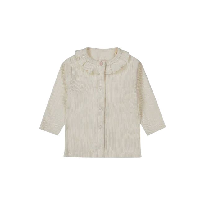 Dirkje meisjes baby bio vest off white kraagje