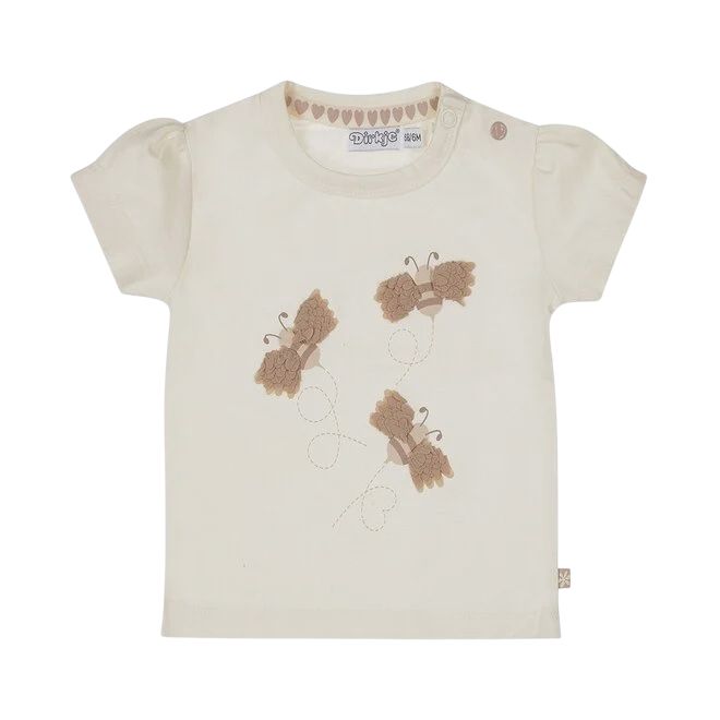 Dirkje meisjes T-shirt off white bijtjes