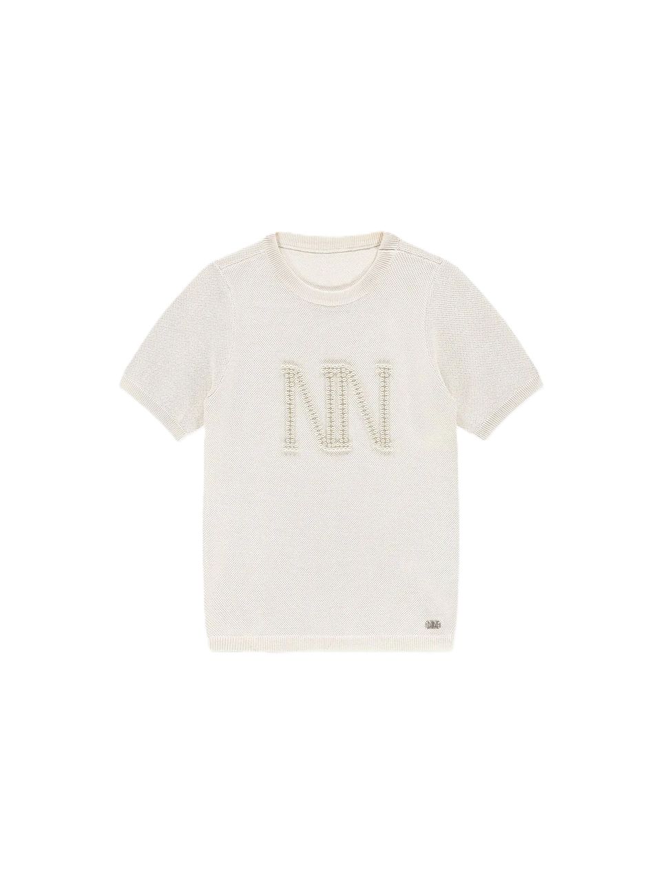 NIK&amp;NIK Gebreide top met NN parel logo Perla Top beige