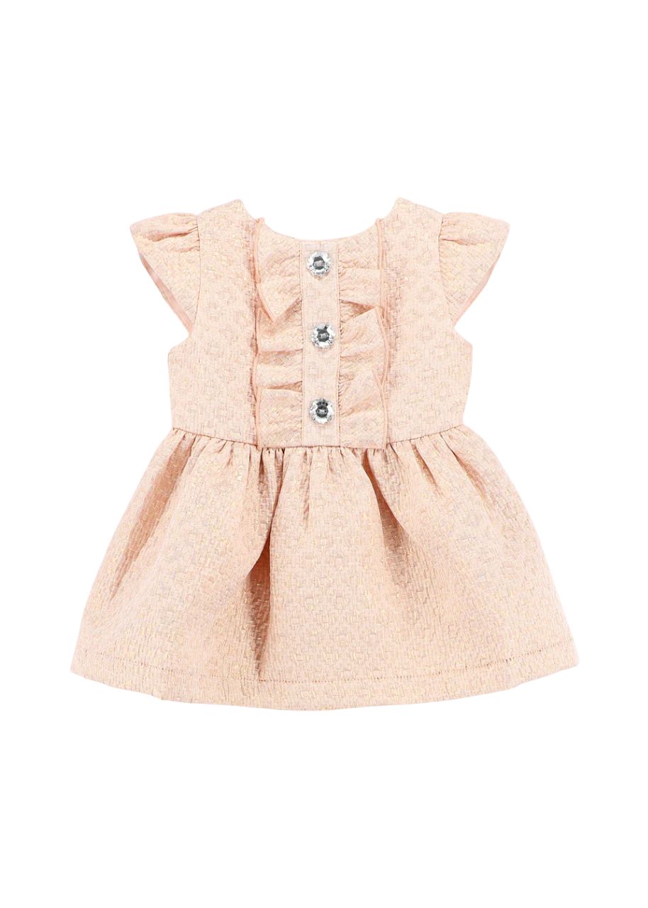 Angel&#39;s face Rhiannon Baby Jacquard Dress Rose Gold