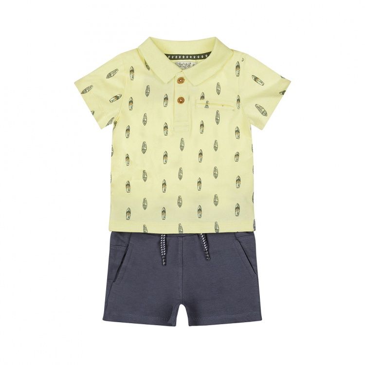 Dirkje 2 dlg babysuit ss Geel