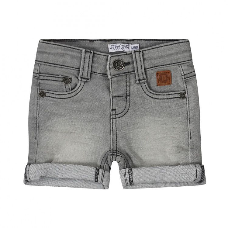 Dirkje jongens jeans short grijs knitted