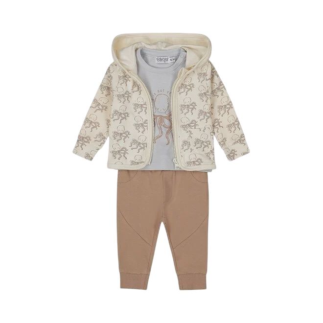 Dirkje jongens baby set T-shirt vest broek lichtblauw bruin Dirkje jongens baby set T-shirt vest broek lichtblauw bruin